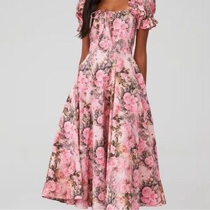 NWT Selkie Queen Bee Silk Satin Garden Party Dress XS